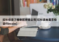 红杉投资了哪些区块链公司[红杉资本是否投资filecoin]