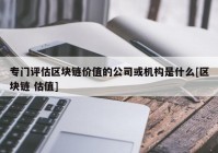 专门评估区块链价值的公司或机构是什么[区块链 估值]