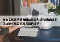 海南玄机区块链有限公司股东结构[海南玄机区块链有限公司股东结构变动]